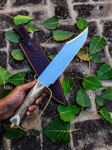 Couteau Bowie multifonctionnel fait main OEM, lame fixe en acier inoxydable, couteau utilitaire de camping en plein air, manche en bois naturel - Product Image 5