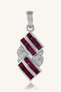 Colgante de rubí y diamante en plata de ley 92.5 KLSP-50395 - Product Image 2