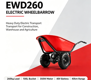 Brouette électrique TAYO EWD260, capacité de charge 260 kg, bac de 100 L, moteur 350 W, batterie 40 V, usage intensif pour la construction, l'entrepôt et l'agriculture - Product Image 1