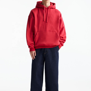 Men's XL Oversized Pullover Hoodie Winter <b>Thermal</b> <b>Fleece</b> with Drop Shoulder 100% Cotton Solid Pattern Custom Print - Product Image 2