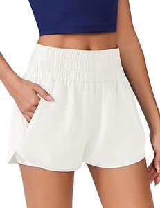 Shorts pour femmes à taille haute, élastiques, à séchage rapide, en spandex/polyester, avec logo personnalisé sur la taille, style moto et motard - Product Image 2
