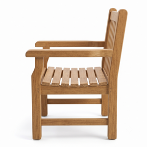 Modern Solid Teak Villa School Outdoor Garden <b>Armchair</b> Slatted Seat Backrest Waterproof <b>Comfortable</b> Durable - Product Image 2