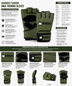 Adjustable for Closure Half Finger MMA Gloves Breathable PU Leather Unisex Martial Arts Boxing Gym Fitness Training - Product Image 6