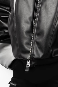 Chaqueta Bomber de Cuero PU Galaxy para Hombre, Estilo Urbano Futurista, Chaqueta con Cierre Extra Grande, Diseño de Paneles de Ciencia Ficción, OEM Personalizado - Product Image 3