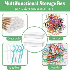 Lot de 2 étuis portables en plastique transparent pour coton-tiges, fil dentaire et cure-dents, idéal pour le voyage et le rangement des cotons-tiges - Product Image 4