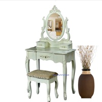 Tocador de Reina hecho a mano de caoba de estilo francés Louis, pieza elegante llamativa para dormitorio, Hotel, apartamento, tocador de maquillaje