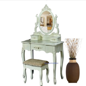 French Louis Style Mahogany Handcrafted Queen Vanity Elegant Statement Piece for Bedroom Hotel Apartment Makeup Vanities - Product Image 2