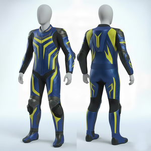 Traje de protección para motocicleta para niños, conjunto de carreras para niños, traje duradero, ligero, cómodo, de cuero genuino, chaquetas de motocicleta - Product Image 2