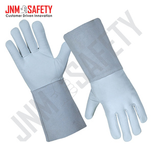 Gants de soudage TIG robustes en cuir de vachette renforcé de coton, protection industrielle des mains, ignifuges, certifiés CE - Product Image 5