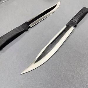 Couteau de chasse de qualité industrielle avec lame en acier inoxydable de type pied de mouton, lame fixe, manche en cuir, épaisseur de 0,5 mm - Product Image 1