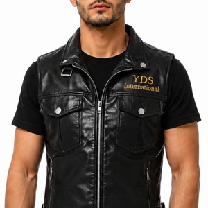 Custom Men's Genuine Leather Casual Biker <b>Vest</b> Breathable Comfort Fit Custom Made Durable Design Premium Quality - Product Image 4