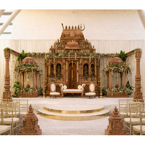 Tamil Wedding Manavarai Fiberglass Mandap UK Australia Modern Detachable Hand Carved Pillars South Indian Wedding Mandap - Product Image 1