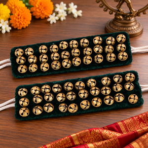 Campanas Ghungroo de Latón Plateado Hechas a Mano, Campanas de Tobillo Tradicionales Indias para Danza Bharatanatyam, Kathak, Danza Folclórica y Actuaciones Escénicas - Product Image 5