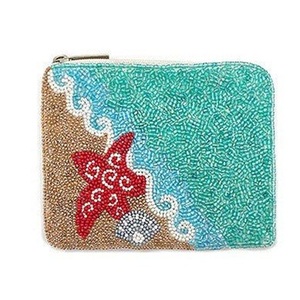 Pochette à monnaie élégante en perles de rocaille, motif brodé vintage, pochette à monnaie perlée de créateur, sac à main coloré fait main - Product Image 2