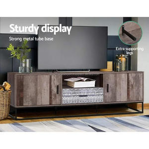 Mueble de TV de Madera de Mango Rústico Industrial con Puertas Corredizas para Apartamento y Villa, Mueble de Almacenamiento para Sala de Estar y Dormitorio, para TV de 60-64 Pulgadas - Product Image 5