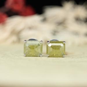 Real 18K Gold Plated 925 Sterling Silver Square Zircon CZ <b>Stud</b> Earring with Four Claws Design for Party Fashion Jewelry - Product Image 1