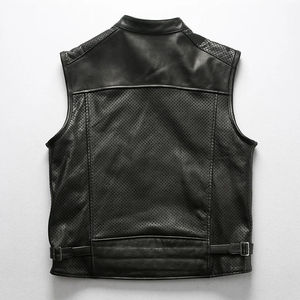 Chaleco de Cuero para Hombre, Transpirable y Cómodo, Resistente al Viento e Impermeable, Estilo Urbano, Hecho en Fábrica, Ropa Casual - Product Image 3