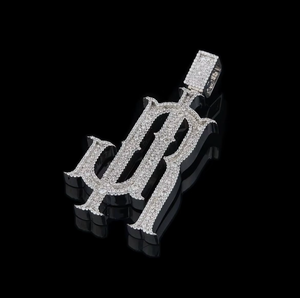 Custom Two Letter <b>Pendant</b> Iced Out Diamond <b>Initial</b> <b>Pendant</b> Hip Hop Jewelry Gold Plated <b>Pendant</b> Unisex Personalized <b>Pendant</b> - Product Image 2