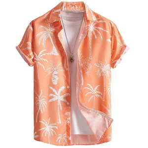 Men's Casual Floral Hawaiian <b>Shirt</b> Summer Beach Vacation Style Cool Hawaiian Couple Design Short Loose <b>Half</b> Sleeve - Product Image 2