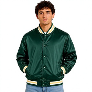 Chaqueta Varsity Personalizada para Hombre, Chaqueta Letterman de Satén con Logotipo Bordado, Ropa con Etiqueta Privada, Proveedor Mayorista de EE. UU. y Europa - Product Image 1