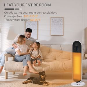 1500W/1000W spazio domestico stufe elettriche portatili con 45 gradi di oscillazione telecomando 24H Timer e protezione contro il surriscaldamento - Product Image 4