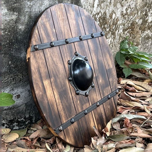 Escudo de madera redondo para eventos de disfraces, espectáculos históricos, uso en escenarios, exhibición en pared y decoración - Product Image 4