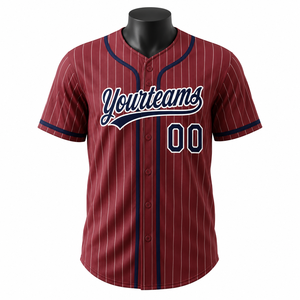 Camiseta de Béisbol Sublimada Personalizada, 100% Poliéster, Malla con Rayas, Uniforme de Equipo, OEM, ODM, Secado Rápido, Transpirable, Tallas Grandes - Product Image 1