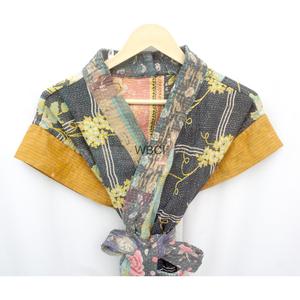 เสื้อแจ็คเก็ตผ้าฝ้ายออร์แกนิค 100% แบบยาว ลายควิลท์ เป็นมิตรกับสิ่งแวดล้อม รุ่น DSC06459 จาก WOODEN BLOCK CRAFT INDIA - Product Image 4
