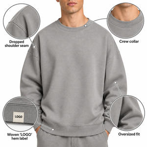 Ensemble de sweat-shirts à capuche surdimensionnés pour hommes, vêtements de sport décontractés en polaire de qualité supérieure, vente en gros - Product Image 6