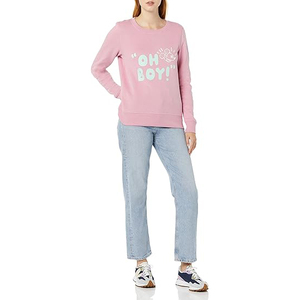 Sweat-shirts décontractés pour femmes à fente latérale, ourlet asymétrique, col rond, manches longues, coupe décontractée, en molleton doux et mélange de coton - Product Image 5