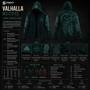 Wholesale Your Brand Gothic Men's Printed Viking Design Over-sized Vintage 100% Cotton Pullover Detressed Hoodie - Product Image 6