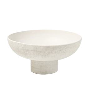 Tazón de Pedestal encalado moderno, diseño minimalista para decoración del hogar, cuenco para servir, artesanía de madera de mango única y elegante - Product Image 1
