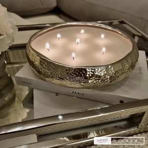 Bol à bougie en cuivre martelé fait main avec couvercle, porte-bougie décoratif de luxe pour aromathérapie, pot en cuivre, décoration d'intérieur, article cadeau - Product Image 3