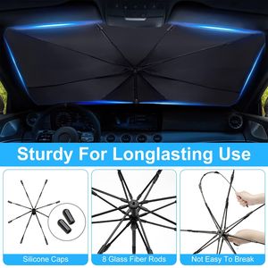 Parasole Pieghevole Universale per Auto 57x33 Pollici, Protezione Solare in Titanio Argento con Borsa per il Trasporto per Auto e Camion - Product Image 5