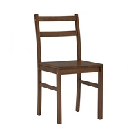 Juego de Comedor Moderno, Duradero y Minimalista de Madera Sólida con Acabado en Nogal, Mesa de Comedor y 5 Sillas con Respaldo en Escalera, Muebles para Apartamento y Hogar