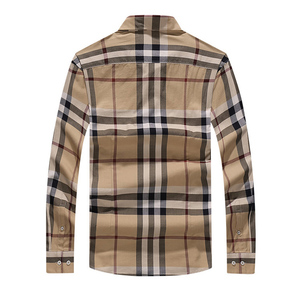 Chemise à carreaux à manches longues pour homme, coupe classique, décontractée, motif tissé, beige, noir, rouge, gris - Product Image 2