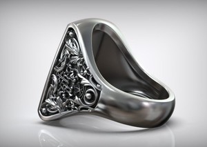 925 Sterling <b>Silver</b> Black Oxidized Christian Gothic Crucifix Cocktail <b>Ring</b> for Party Unisex - Product Image 3