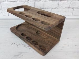 Wood <b>Toothbrush</b> <b>Holder</b> Stand Rectangle Minimalist Bathroom Organizer for <b>Toothbrushes</b> and Toothpaste Convenient Countertop Rack - Product Image 4