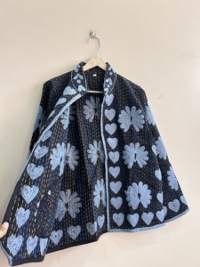 Ethnic Vintage <b>Kantha</b> <b>Jacket</b> Embroidered Suzani Cotton Indian <b>Jacket</b> For Women - Product Image 5