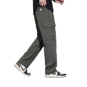 Pantalones Cargo Rectos de Verano para Hombre, de Alta Calidad, al por Mayor, Ajuste Holgado, Color Sólido, con Múltiples Bolsillos, Pantalones Casuales Holgados para Trabajo - Product Image 6