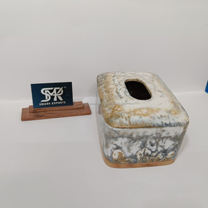 Boîte à mouchoirs décorative en résine artisanale effet marbre pour salle de bain, bureau, maison - Product Image 4
