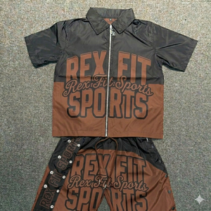 Ensemble de survêtement d'été léger en nylon et polyester pour homme, coupe-vent personnalisé avec logo d'usine, style streetwear - Product Image 3