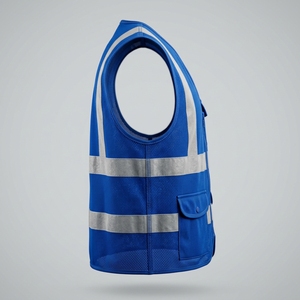 Custom Safety Waistcoats Work Royal Blue High Visibility Hi Vis Mesh <b>Flame</b> Retardant Reflective Hi Vis Vest - Product Image 2