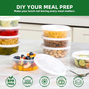 Contenedores de Plástico para Alimentos con Tapas, 50 Juegos, 32 oz, Herméticos, Libres de BPA, Aptos para Microondas/Congelador, Diseño Moderno, para Fiestas, Restaurantes y Comida para Llevar - Product Image 6