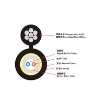 Câble de descente en fibre optique blindé aérien autoportant en forme de 8 pour extérieur, pour FTTH