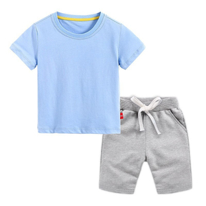 Conjunto de Camiseta y Pantalones Cortos de Algodón para Niños, Ropa Cómoda para Uso Diario, Conjunto de Dos Piezas para Niños, Camiseta y Pantalones Cortos de Algodón Suave - Product Image 6