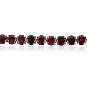 8 mm Round Cut Natural <b>Garnet</b> January Birthstone 925 Sterling Silver Statement Tennis <b>Bracelet</b> For Women's - Product Image 5