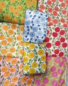 Hand Block Printed Organic Cotton Running Fabric by Yard Soft Breathable Eco-Friendly for Dressmaking Home Decor Curtains <b>Bags</b> - Product Image 3