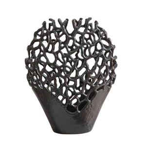 Florero redondo de plata para sala de estar, hogar, oficina, decoración, jarrón decorativo de aluminio fundido, venta al por mayor, maceta y maceta - Product Image 3