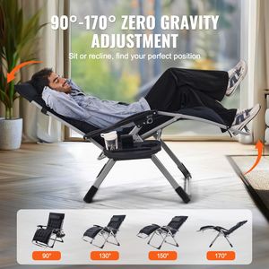 Sedia a Sdraio Reclinabile Anti-Gravità Regolabile da 33 Pollici, Sedia a Gravità Zero in Ferro con Cuscino per Uso Interno ed Esterno, per Piscina - Product Image 2